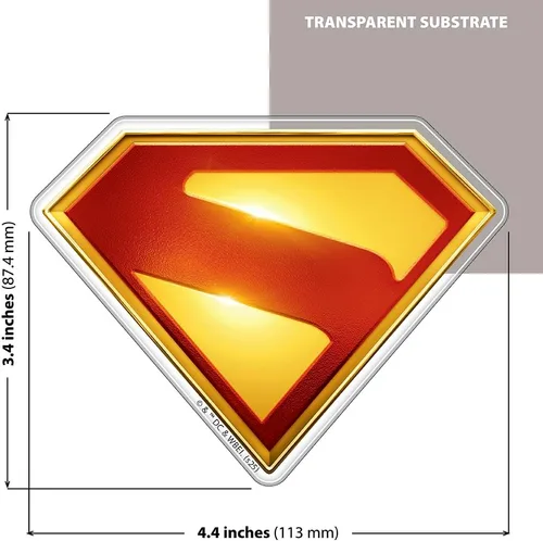 Vista 3 de Fan Emblems Calcomanía cromada para automóvil con licencia oficial de Superman (película de Superman 2025)