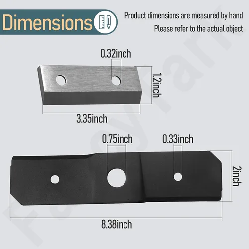 Vista 2 de Kit de cuchillas trituradoras 781-0490 742-0571 de repuesto para trituradora Craftsman Troy-Bilt MTD para trituradora de madera, compatible