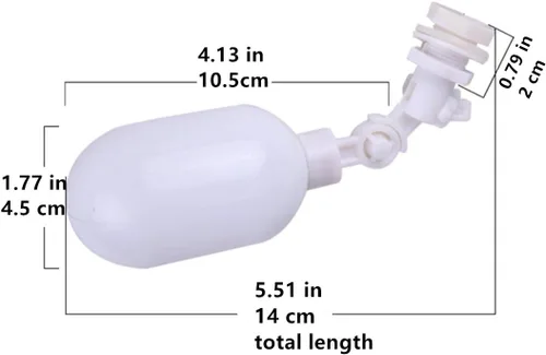 Vista 5 de Tubo de 1/4 de pulgada de filtro de agua Válvula de bola flotante Nivel de líquido ajustable para ósmosis inversa de agua RO Sistema de ósmosis