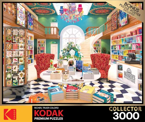 Vista 4 de RoseArt - Kodak Premium - Brandon's Bookstore - Rompecabezas de 3000 piezas para adultos