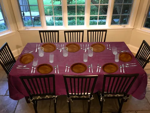 Vista 22 de LAMINET Mantel elástico ajustable para mesa, medallón grande, redondo, se adapta a mesas de hasta 45 a 56 pulgadas de diámetro Medallion