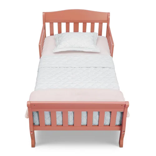 Vista 9 de Delta Children Canton - Cama para niños pequeños, albaricoque + colchón Delta Children Twinkle Galaxy de doble cara con núcleo de fibra reciclada