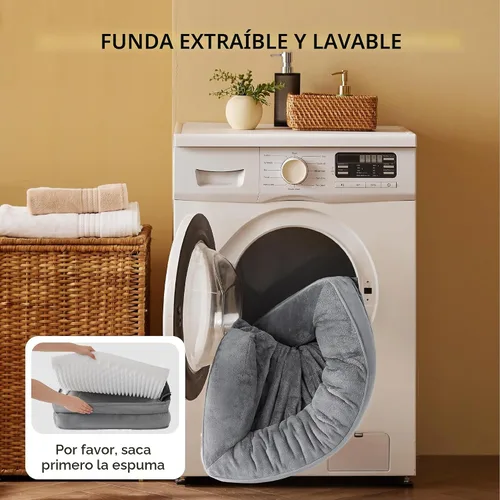 Vista 5 de Bedsure - Cama para gatos de interior, sofá cama lavable para perros muy pequeños, espuma de soporte con funda extraíble y lavable, forro Gris