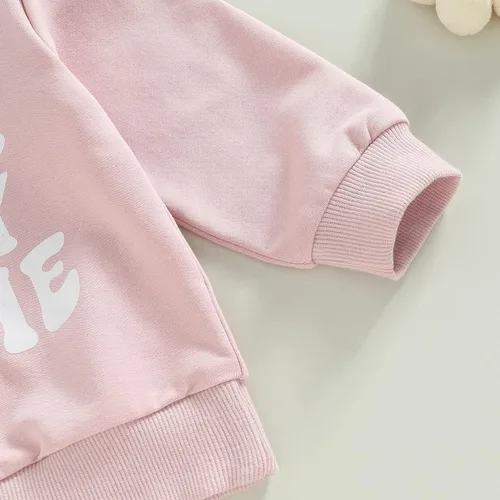 Vista 4 de Conjunto de ropa para el día de San Valentín con parte inferior acampanada para bebé niña