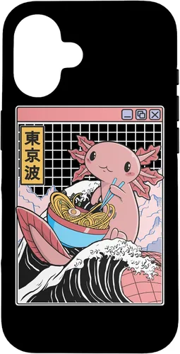 Vista 32 de Axolotl Eating Ramen Kanagawa Wave Kawaii Anime Vaporwave Case for iPhone 17