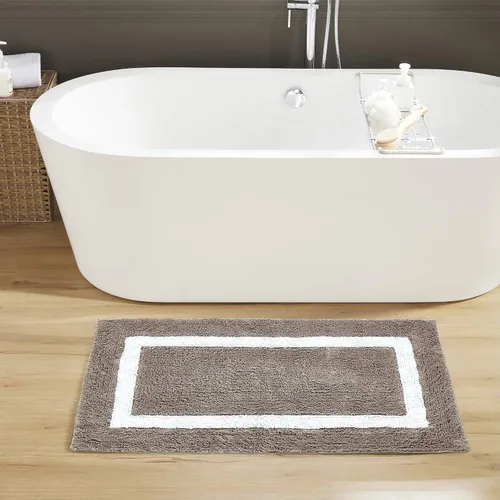 Vista 97 de Better Trends - Alfombra de baño 100% algodón reversible, altamente absorbente y lavable a máquina, suave, tapete de ducha para piso de baño