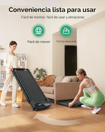 Vista 4 de UREVO Strol 2E Pro Smart Walking Pad Treadmill with APP, 12% Incline, Compact Walking Pad with Safety Handle, Plug & Play, Desk Treadmill with LED