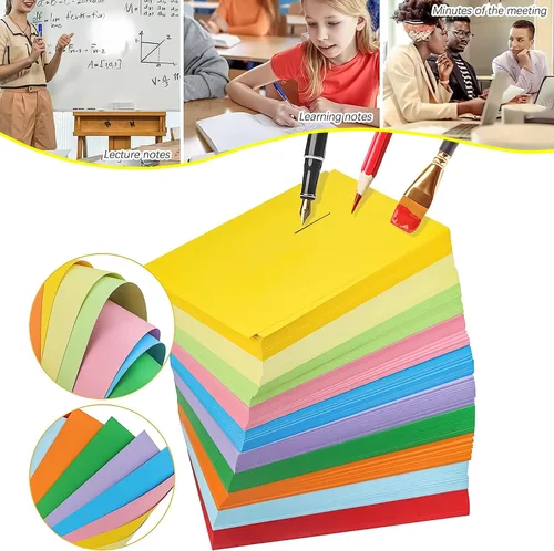 Vista 4 de 600 tarjetas de índice de colores en blanco de 3 x 5 pulgadas, tarjetas flash en blanco, tarjetas de notas en blanco, bloc de tarjetas coloridas