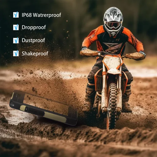 Vista 5 de HUGEROCK X70 Tablet Android resistente 7 pulgadas - 2600nits Tableta GPS de alto brillo para navegación de motocicleta, impermeable a prueba