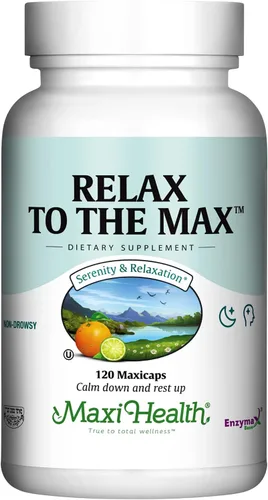 Vista 8 de Maxi Health - Relax to The Max Stress Relief Formula (60 unidades) Cápsulas con vitamina C, calcio, L-teanina, L-taurina y aminoácidos - Todos