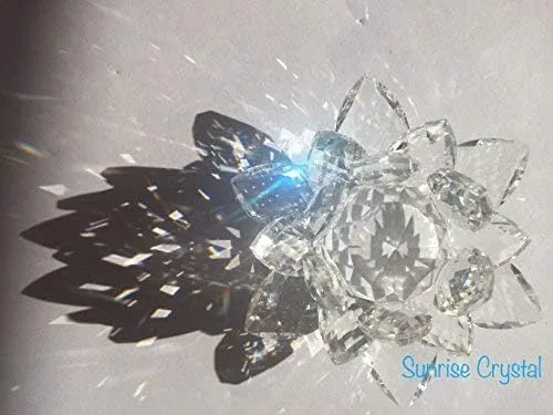Vista 4 de SunRise Corte multifacético - Cristal de flor de loto transparente