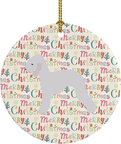 Vista 97 de Caroline's Treasures Affenpinscher - Adorno de cerámica con texto en inglés "Merry Christmas", multicolor para colgar en el árbol de Navidad