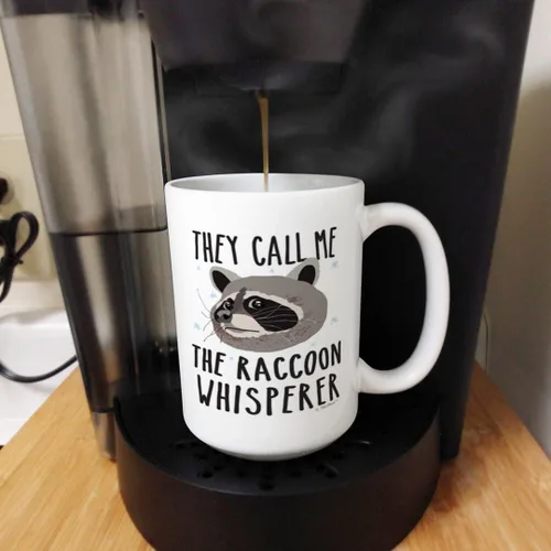 Vista 4 de ThisWear They Call Me The Raccoon Whisperer - Taza de café de 15 onzas, 1 15oz - Blanco