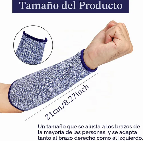 Vista 2 de 5 pares de mangas de protección de antebrazo resistentes a los cortes, protección de nivel 5, protectores de brazo a prueba de mordeduras, protector