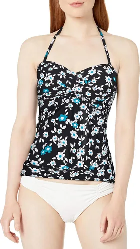 Vista 3 de Anne Cole Top de natación tipo tankini con nudo frontal fruncido para mujer