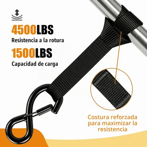 Vista 2 de Correas de amarre de bucle suave, poliéster, paquete de 6 bucles para asegurar cuatrimoto Negro