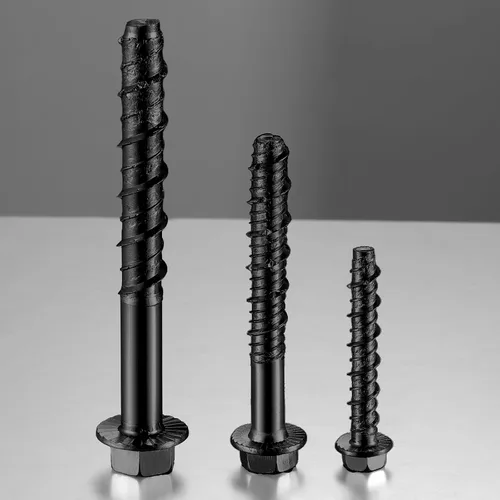 Vista 4 de Wensilon Tornillo de hormigón chapado en epoxi negro de 1/2 x 3 pulgadas, resistente a la corrosión, grosor real de 9/16 pulgadas (0.551 in)