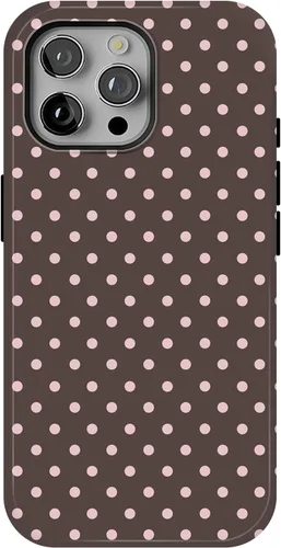 Vista 6 de Funda para iPhone 16 Pro Max con lunares, color negro y rosa Negro & Rosado