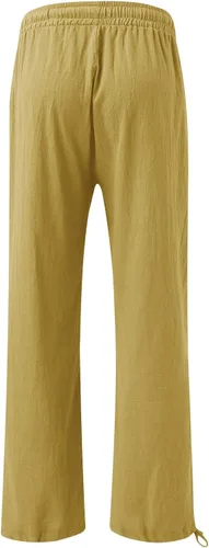 Vista 3 de SHAOBGE Pantalones palazzo de verano para mujer, cintura alta, pierna ancha, casual, cintura elástica, pantalones de playa con bolsillos