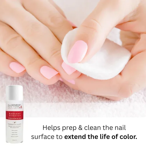 Vista 2 de Dr.'s Remedy Removedor de esmalte de uñas orgánico, fortalecedor natural y vegetal para uñas y cutículas, no tóxico, hidratante e hidratante,