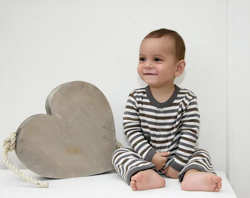 Vista 3 de L'ovedbaby Overol unisex de manga larga orgánico para bebé Raya gris