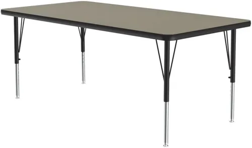 Vista 119 de Correll - Mesa rectangular de actividades para el aula de 24 x 36 pulgadas, altura ajustable (19-29 pulgadas), parte superior de nogal colonial