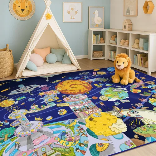 Vista 21 de Alfombra preescolar del alfabeto de 3 x 5 para niños pequeños, alfombra de juego ABC suave para el aprendizaje del bebé, alfombra educativa
