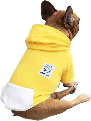 Vista 17 de iChoue - Disfraces para perros, I am a French Bulldog, suéteres divertidos, abrigos de invierno, sudaderas con capucha, Frenchie Pitbull Corgi, Pug