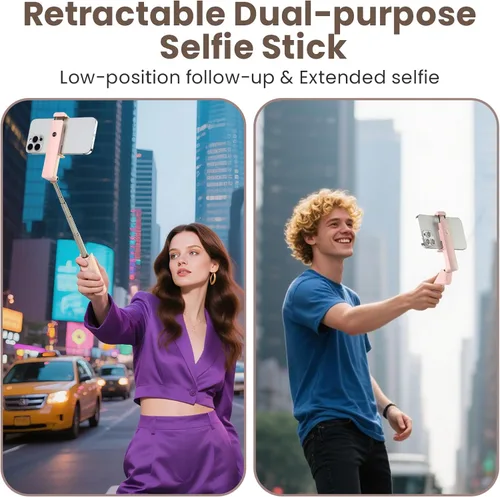 Vista 5 de MQOUNY Trípode para teléfono, palillo portátil para selfie con control remoto, tamaño de bolsillo para iPhone, mini teléfonos compactos de viaje