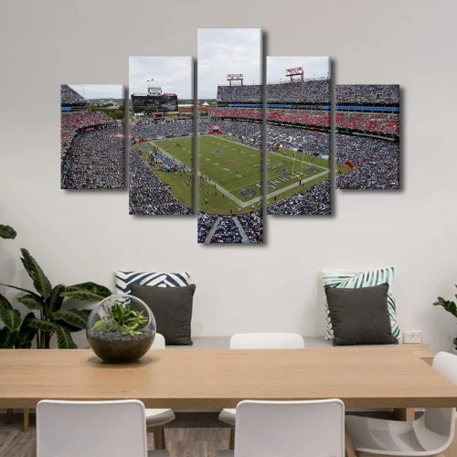 Vista 22 de TUMOVO Allegiant Stadium Arte de Lienzo para Pared de Sala de Estar Equipo de Fútbol Americano Pintura Moderna Nevada Las Vegas Cuadro Deportivo