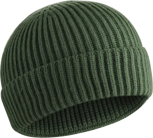 Vista 17 de vidsel Gorro Corto de Pescador para Hombres y Mujeres, Gorro de Lana Tejida con Puño Estilo Moderno de Arrastrero, Gorros Cálidos de Invierno