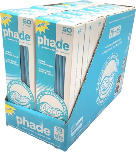 Vista 9 de phade Pajitas para beber jumbo ecológicas de 7.75 pulgadas, 3,750 unidades, biodegradables marinos, compostables, envueltas individualmente, paquete