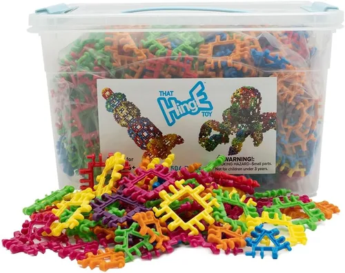 Vista 18 de That Hinge Toy - Juego de 82 piezas azul + rosa, animal + más juguete de construcción STEM