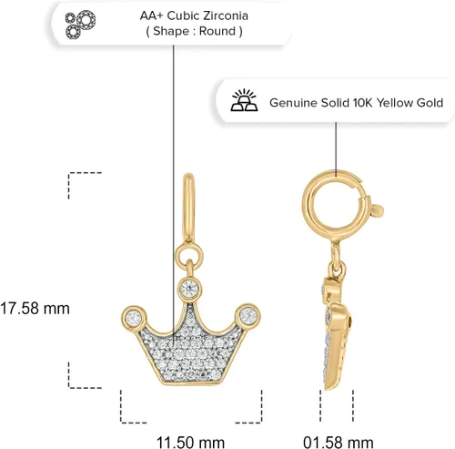 Vista 3 de Dijes multiusos de oro amarillo de 10 quilates. Llévalos, combínalos o colócalos con collar, pulsera o Apple Watch para un aspecto lujoso. Hazlo tú