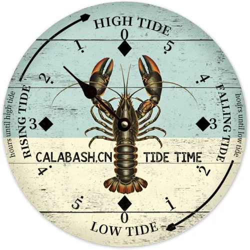 Vista 26 de Tide Clock for Wall Myrtle Beach Time Coastal Clocks Beach Navy-3