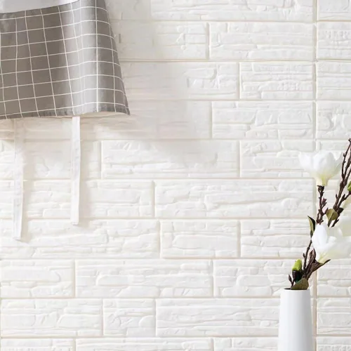 Vista 4 de Paneles de pared 3D adhesivos de pared, papel tapiz autoadhesivo impermeable, espuma de polietileno, decoración de despegar y pegar, paneles