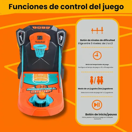 Vista 7 de Juego de baloncesto de mesa: mini arcada de escritorio compacta, juego de escritorio para interiores con puntuación electrónica, luces y sonido