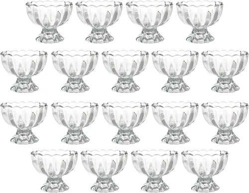 Vista 11 de Tazón de postre para helado, juego de 6, 6oz de cristal vintage con base pesada, taza para helado, fruta, postre, aperitivo, condimento (6)