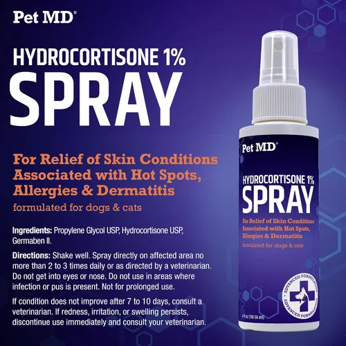 Vista 7 de Pet MD Salmon Omega Bites and Hydrocortisona Spray Bundle - Paquete de alivio de alergias y picazón para perros