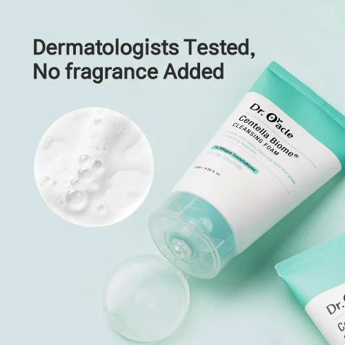 Vista 3 de Dr.Oracle Centella Biome Cleansing Foam - Limpiador facial diario, lavado facial espumoso para pieles sensibles, propensas al acné, irritadas, 4.06
