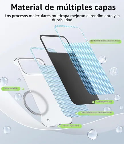 Vista 5 de GRECAZO Magnetic Slim Frameless Case for iPhone 17 Pro Max, Black Negro