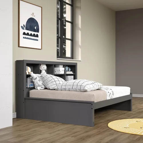Vista 5 de Donco Kids Equable Modern - Estantería de sofá cama completa en acabado gris oscuro