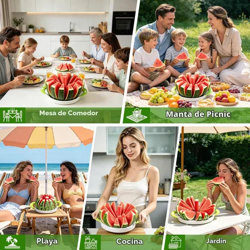 Vista 6 de SOMOYA - Cortador de sandía de acero inoxidable extra grande para cocina casera
