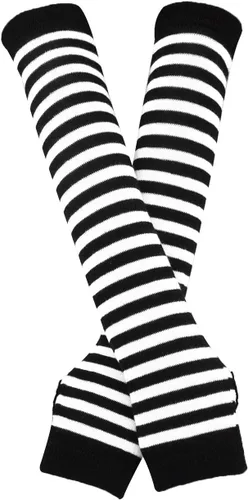 Vista 10 de Guantes de manga larga sin dedos, para abrigar los brazos, estilo punk, gótico, rock Negro azul