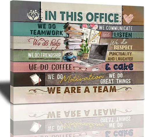 Vista 17 de Arte de pared inspirador para la oficina, impresiones en lienzo, citas motivacionales, póster artístico en esta oficina, We Are A Team, decoración