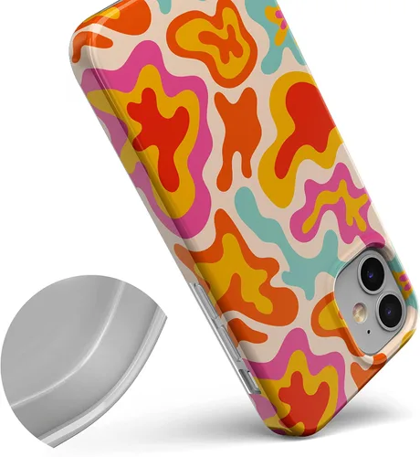 Vista 4 de Casely Funda para iPhone 11 Color tropical Splash Retro abstracto Diseño clásico ultra delgado