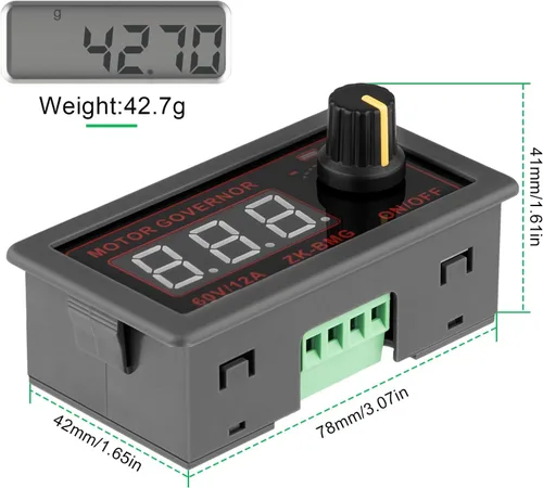 Vista 4 de PWM Controlador de velocidad del motor DC 12V 24V 60V 500W Motor eléctrico Regulador de control de velocidad Controlador de velocidad de potencia