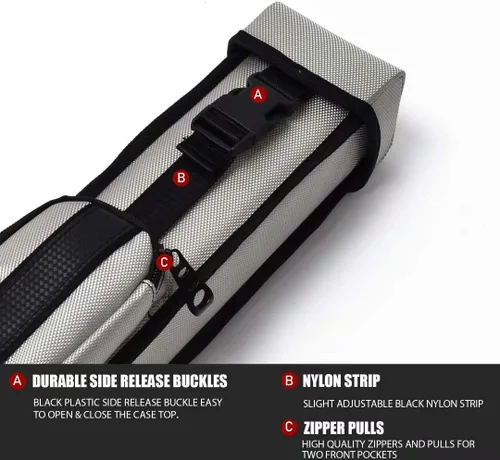 Vista 3 de Collapsar Estuche rígido para taco de piscina 2X2 Nylon/Polipiel Billar Sitck