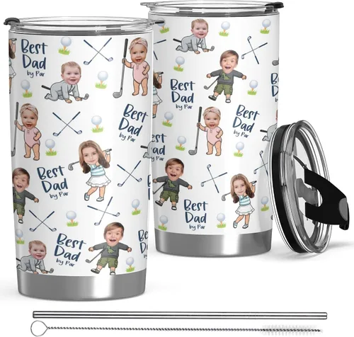 Vista 25 de Vaso personalizado con texto fotográfico, vaso de acero inoxidable con pajilla, taza de café personalizada con foto de viaje, regalo