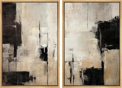 Vista 80 de MUDECOR Lienzo enmarcado para pared, bosque brumoso, reflejos, paisaje tranquilo, ilustraciones modernas, arte decorativo, bohemio, tranquilo/zen